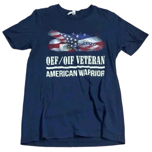 Medium BELLA + CANVAS “OEF/OIF VETERAN / AMERICAN WARRIOR” T-Shirt - Picture 1 of 10